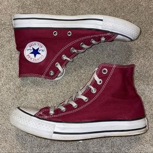Maroon High Tops Converse